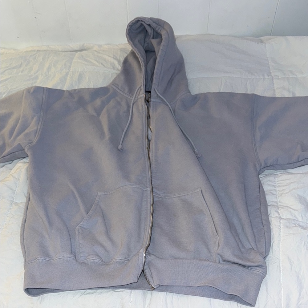Gray Zip-Up Hoodie